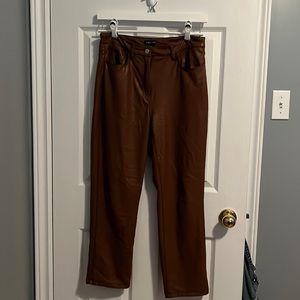 Straight Leg Vegan Leather Pant